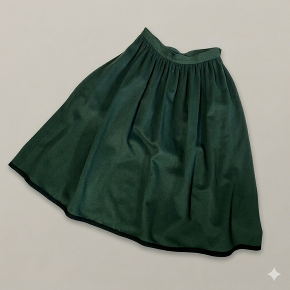 Saint Laurent Dresses & Skirts - YSL Saint Laurent Rive Gauche Vintage Wool Midi Skirt Green France Sz 38 1970s